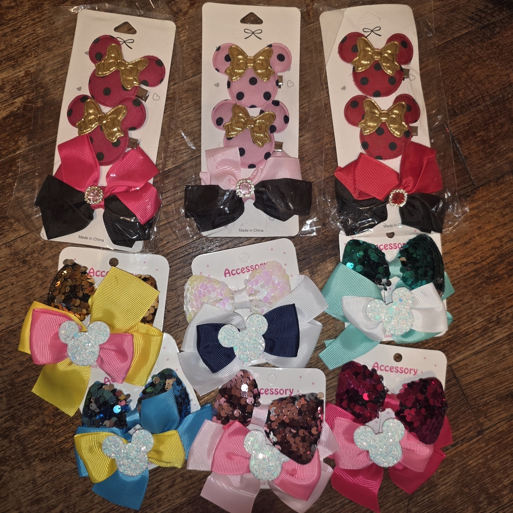 Colorful Kids Hair Bow Set